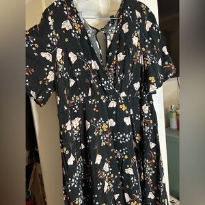 Torrid black floral dress, cottagecore, whimsigoth